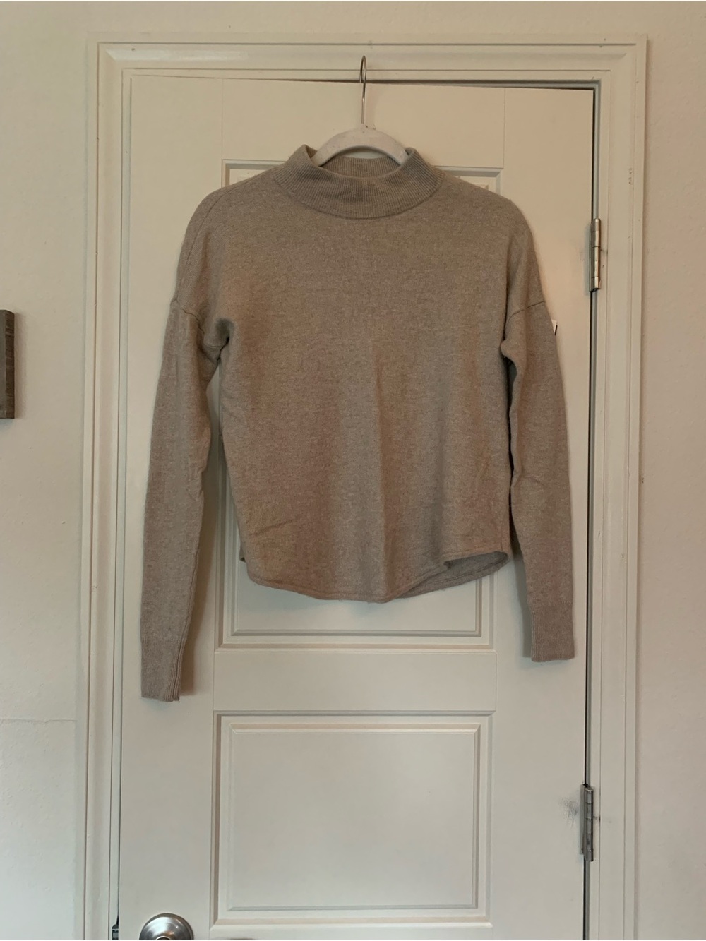 Madewell Light Taupe Mock Neck Women's Sweater Cropped XXS
